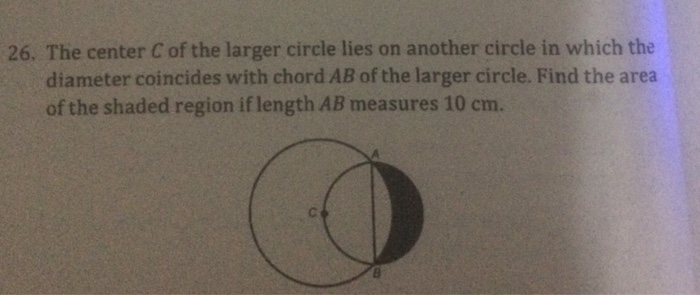 Solved The center C of the larger circle lies on another | Chegg.com