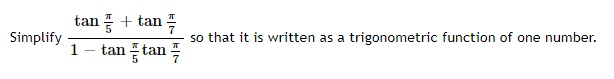 Solved Simplify tan + tan 1 - tantan so that it is written | Chegg.com
