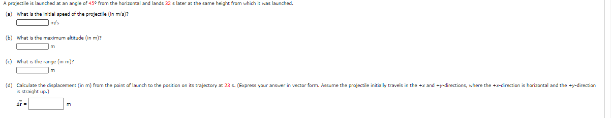 Solved A projectile is launched at an angle of 45° from the | Chegg.com