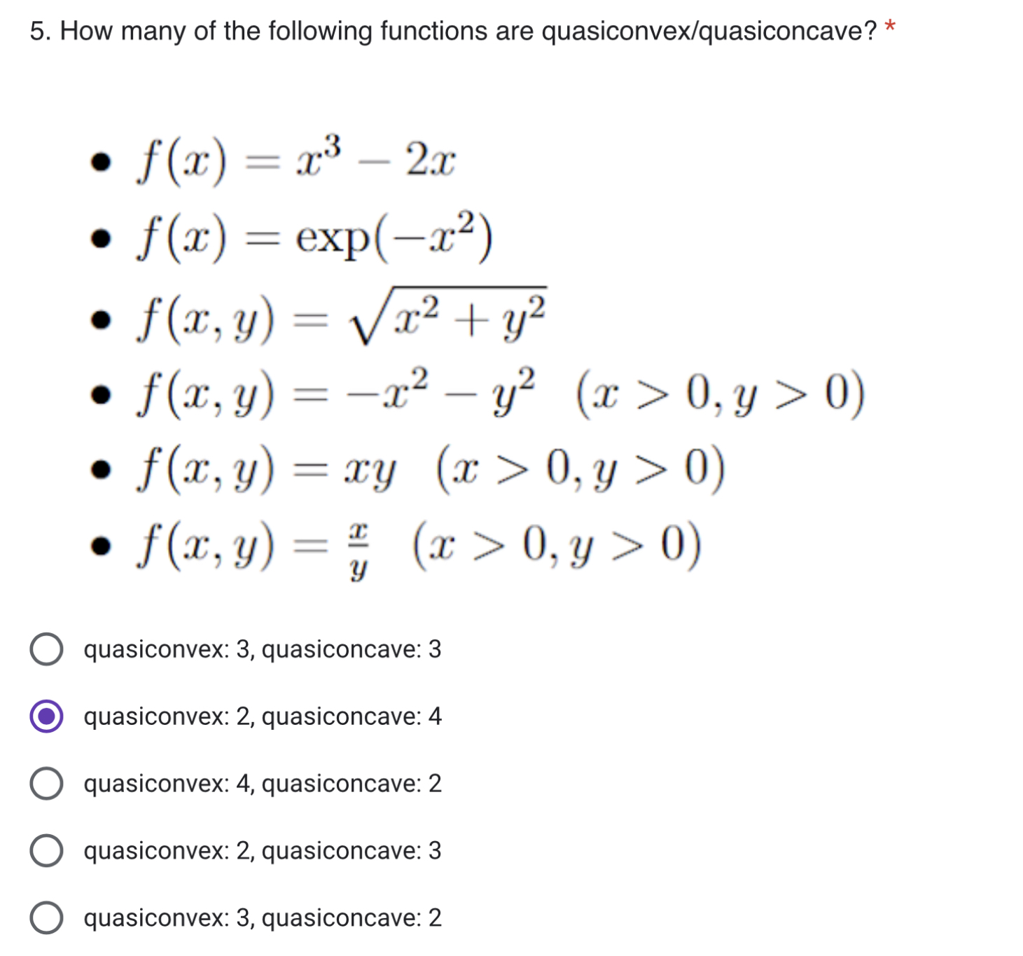 Solved 5. How many of the following functions are | Chegg.com