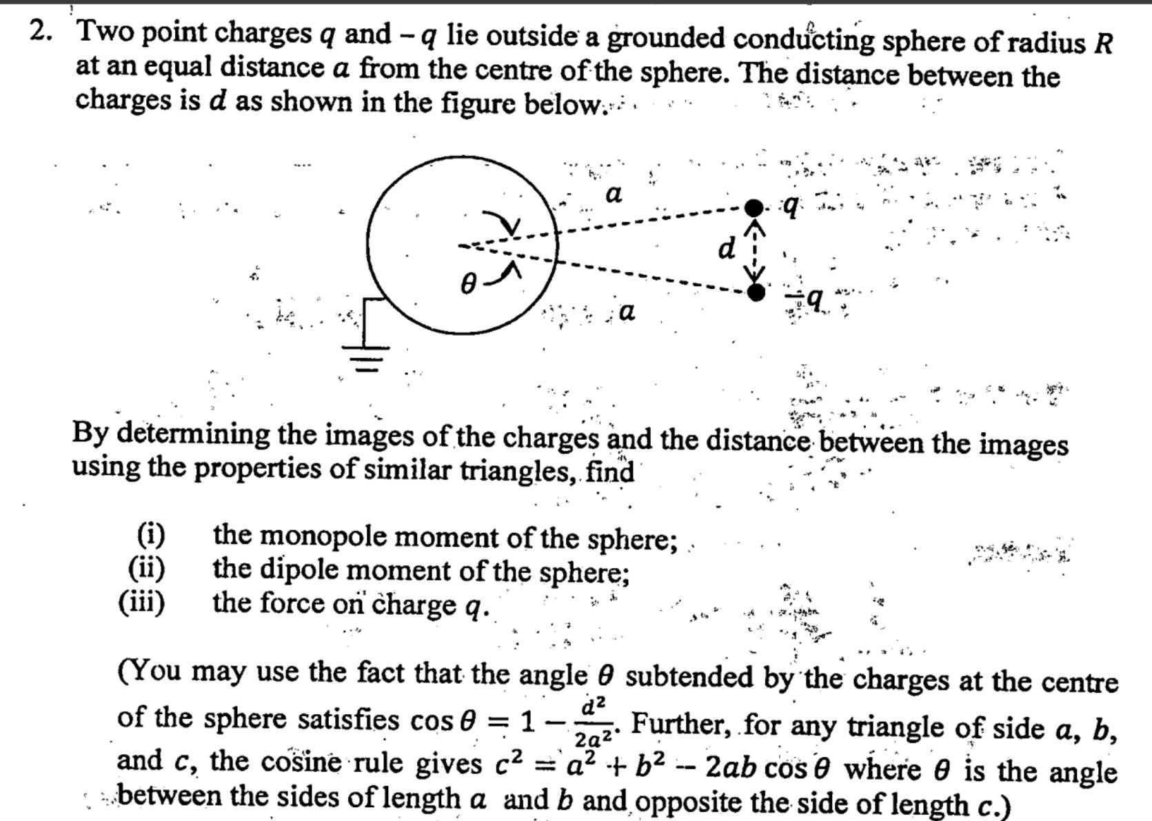 Solved (You may use the fact that the angle θ ﻿subtended by | Chegg.com