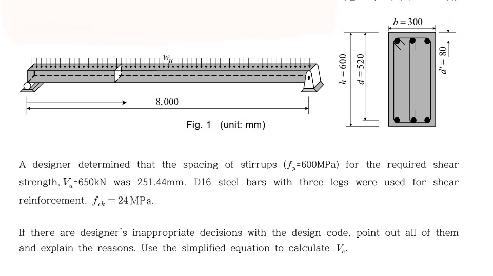 Solved A designer determined that the spacing of stirrups | Chegg.com