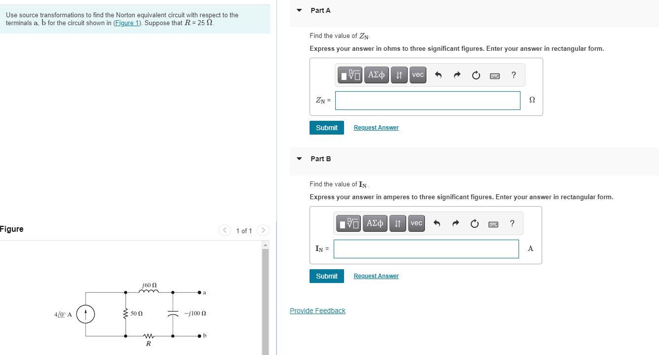 Solved Part A Use source transformations to find the Norton | Chegg.com