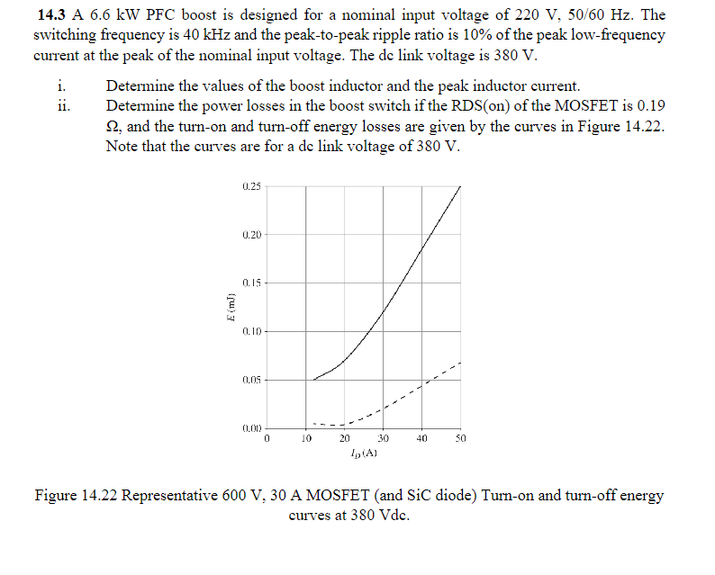 Solved 14.3 A 6.6 kW PFC boost is designed for a nominal | Chegg.com