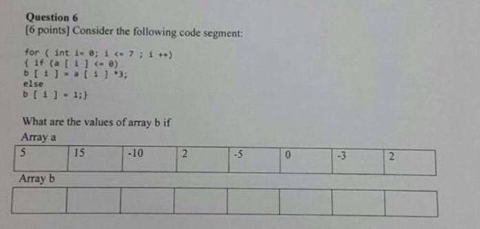 Solved Question (6 [6 points] Consider the following code | Chegg.com