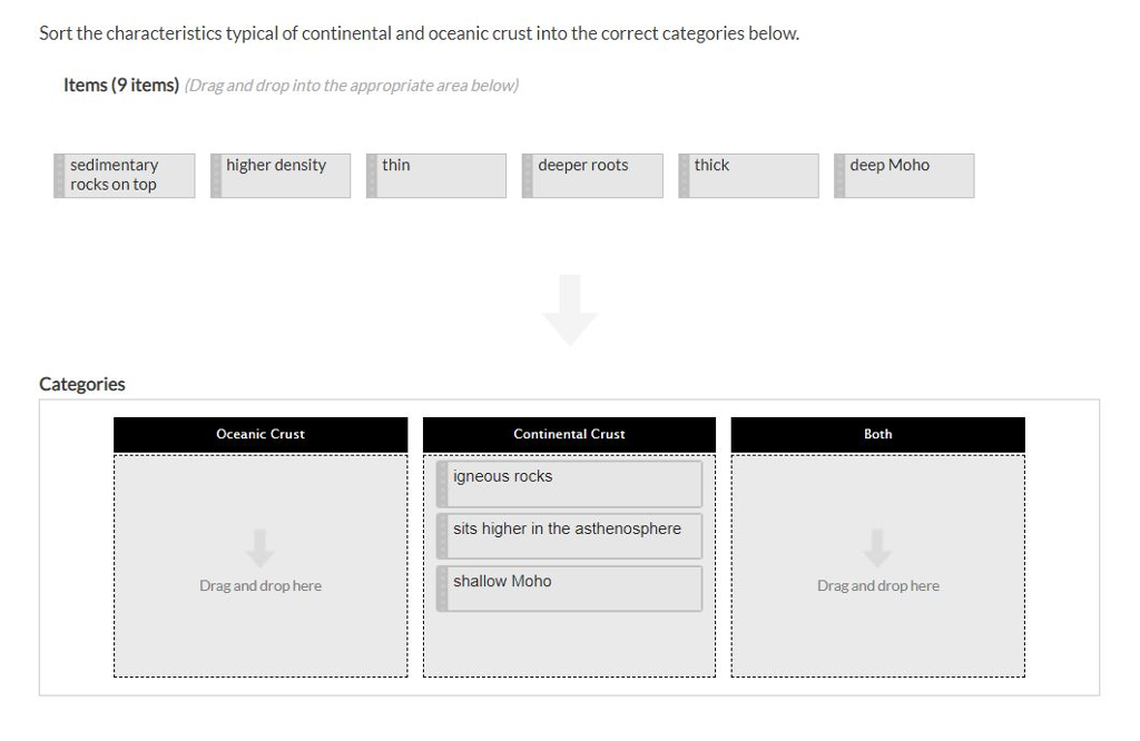 Solved Sort the characteristics typical of continental and | Chegg.com