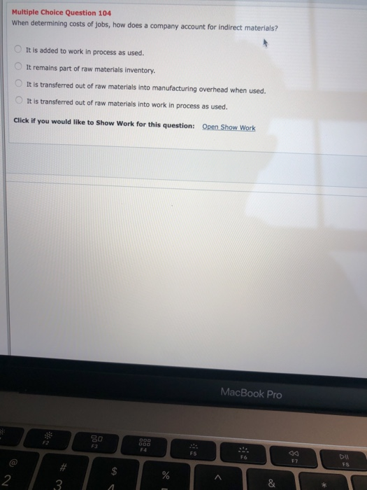 Solved Multiple Choice Question 104 When determining costs | Chegg.com