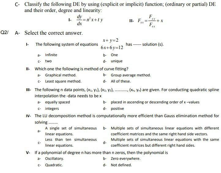 Solved C- Classify the following DE by using (explicit or | Chegg.com