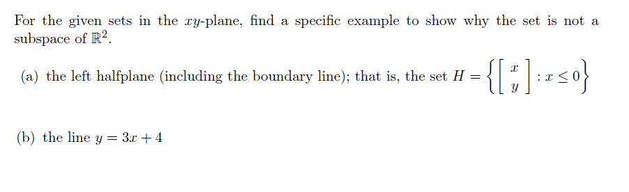 Solved For the given sets in the ry-plane, find a specific | Chegg.com