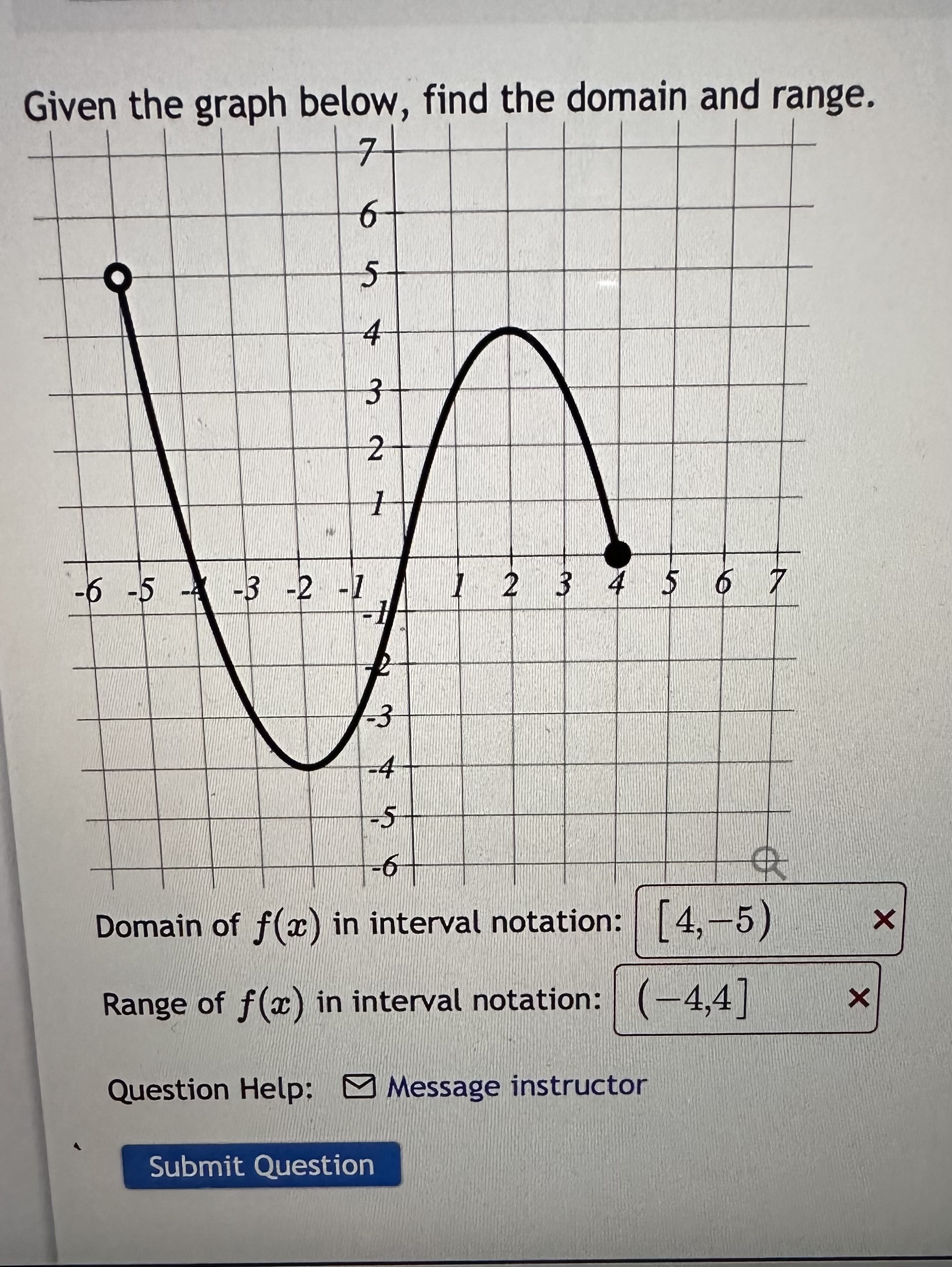 how to find the domain of f x in interval notation