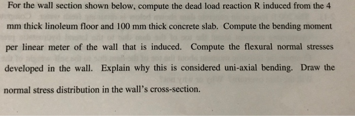 Solved For the wall section shown below, compute the dead | Chegg.com