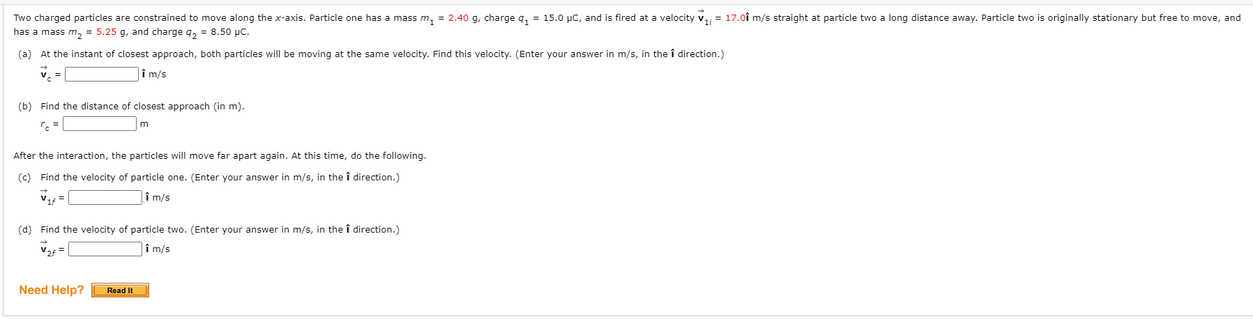 Solved Two Charged Particles Are Constrained To Move Alon Chegg Com