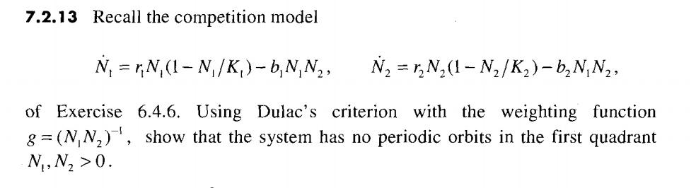 Solved 7 2 13 Recall The Competition Model N R N 1 Chegg Com