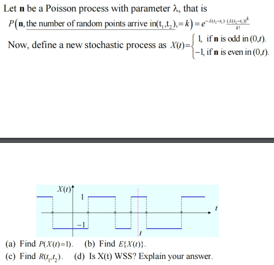Let n be a Poisson process with parameter λ, that is | Chegg.com