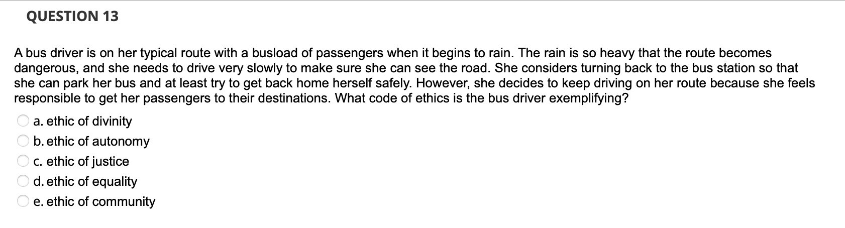 Solved A bus driver is on her typical route with a busload | Chegg.com