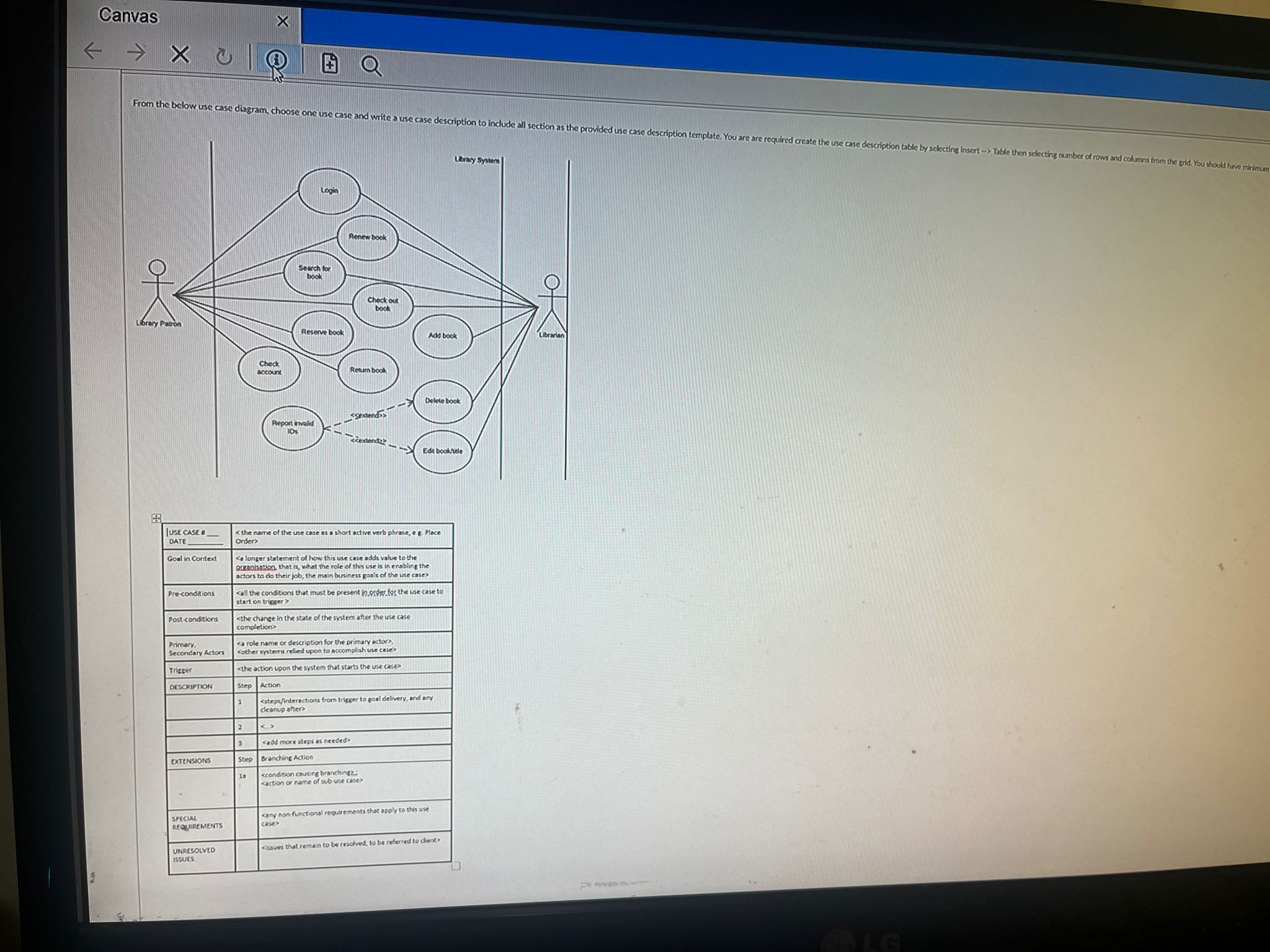 From the below use case diagram, choose one use case | Chegg.com