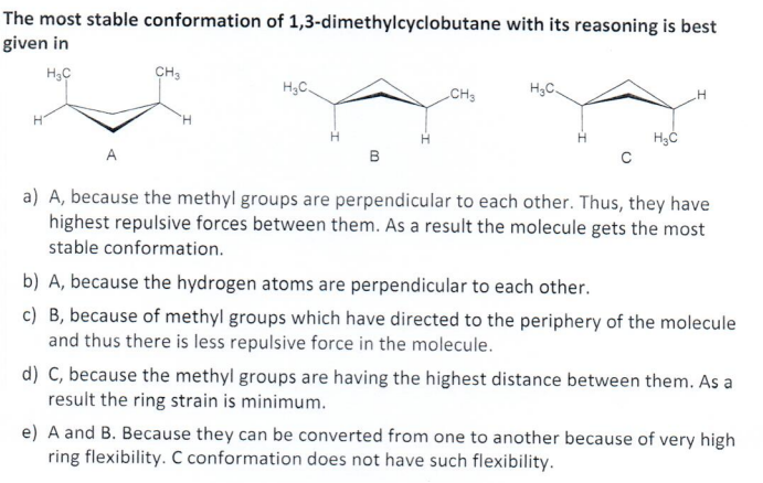 Solved The most stable conformation of | Chegg.com