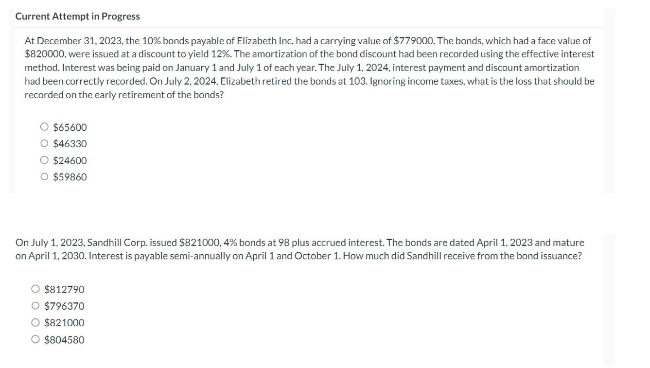 Solved At December 31,2023 , the 10 bonds payable of