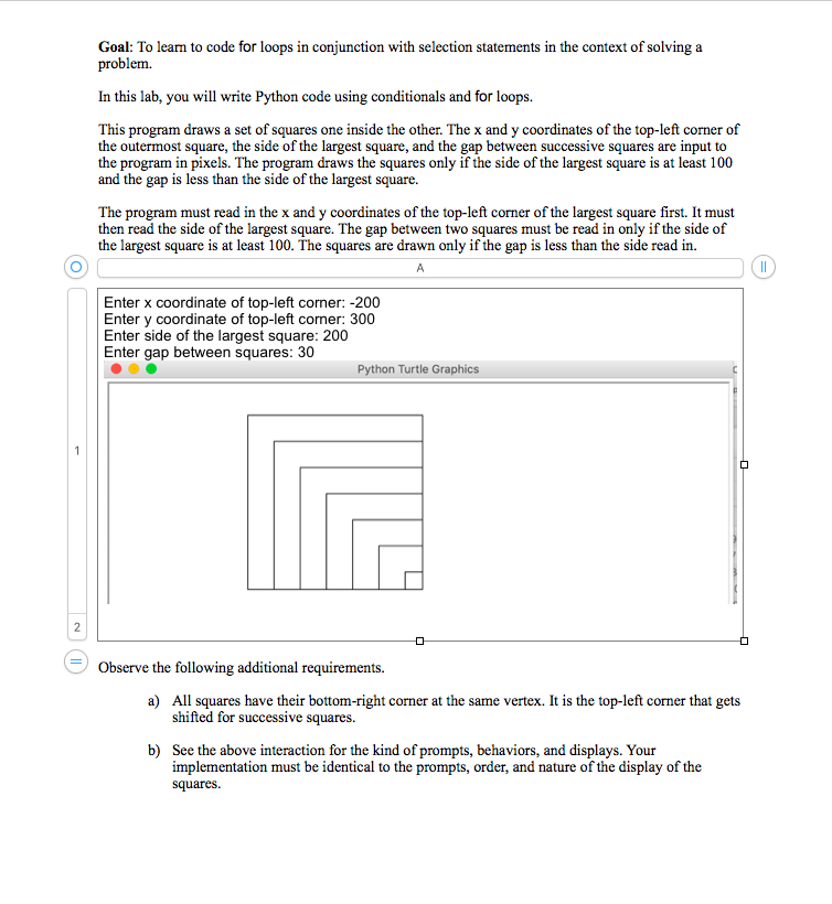 Solved Goal: To learn to code for loops in conjunction with | Chegg.com