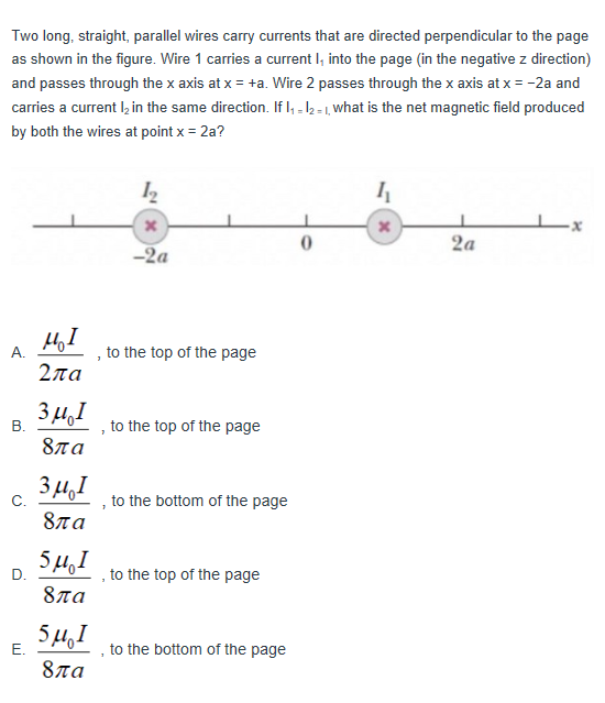 Solved Two Long Straight Parallel Wires Carry Currents Chegg Com