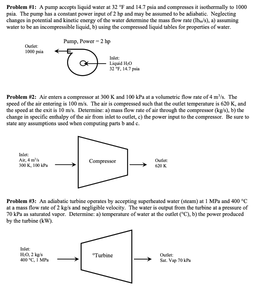 Solved Problem 1 A pump accepts liquid water at 32 °F and