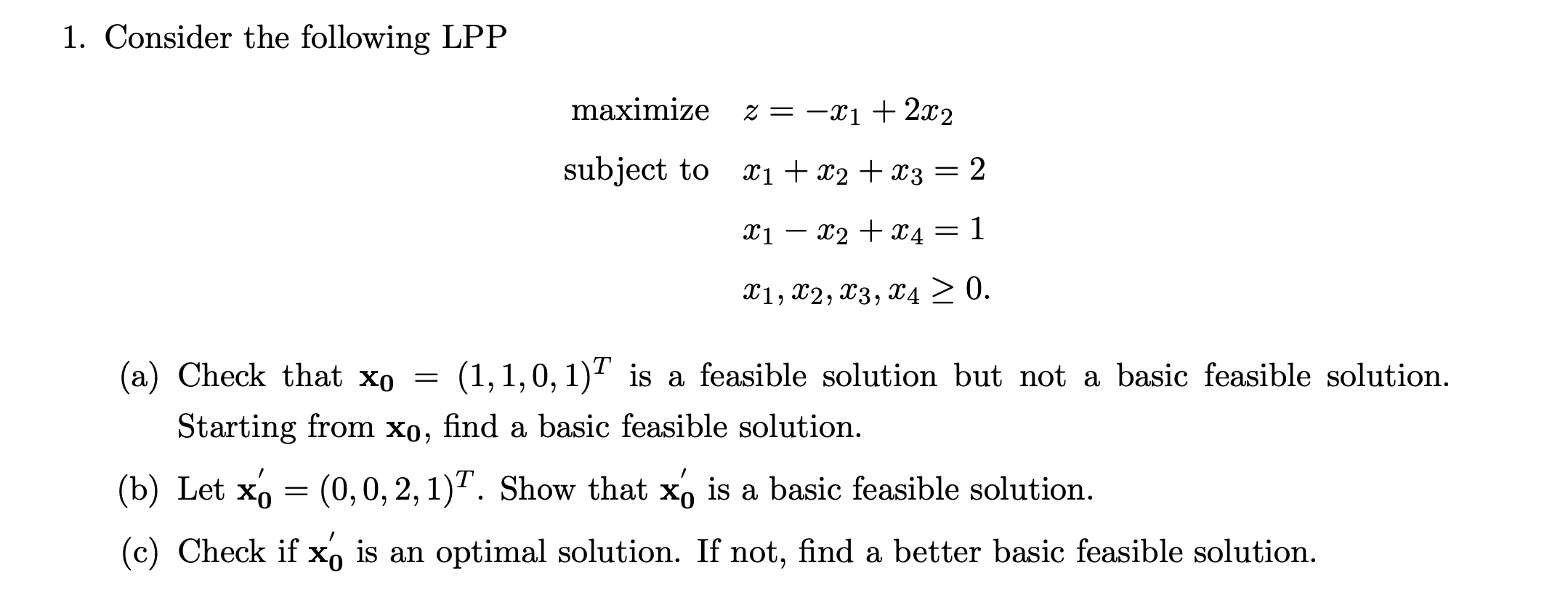 1. Consider the following LPP maximize subject to | Chegg.com