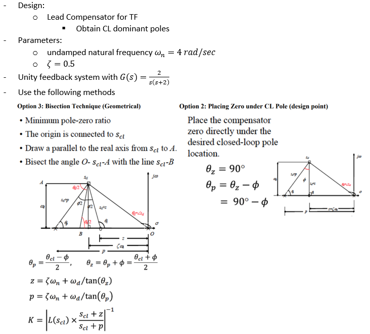 Root Locus Lead Compensator Design Example (pole/zero, 41 OFF