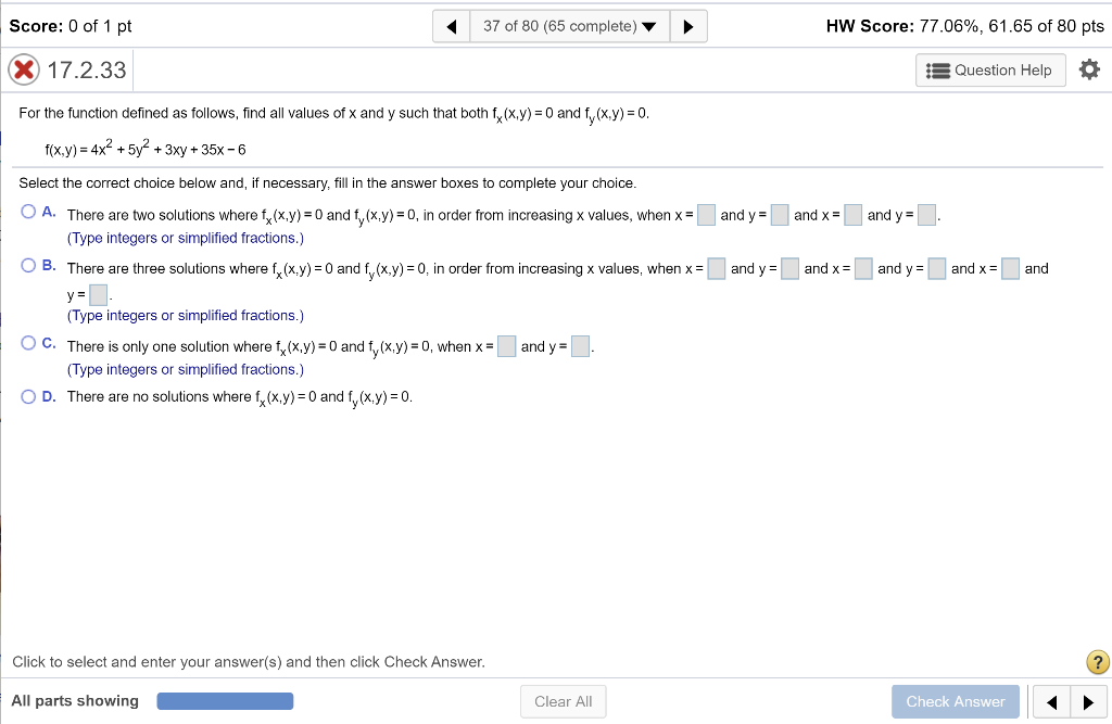 Solved Score: 0 of 1 pt 37 of 80 (65 complete) HW Score: | Chegg.com