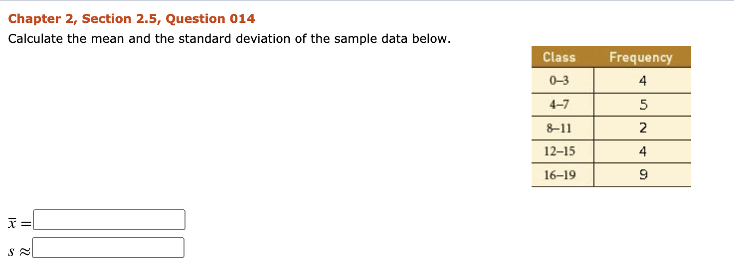 Solved Chapter 2, Section 2.5, Question 014 Calculate the | Chegg.com