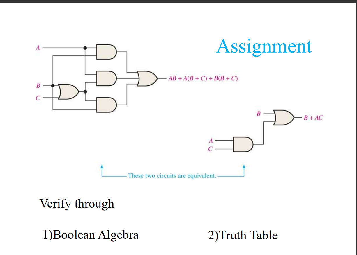 Solved A Assignment AB + A(B+C) + B(B+C) B D B + AC - These | Chegg.com