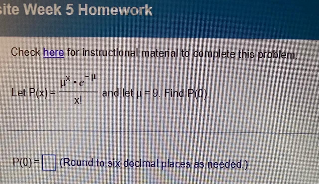 Solved Check here for instructional material to complete | Chegg.com