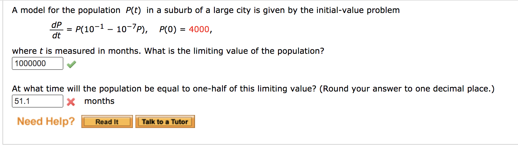 Solved A Model For The Population P T In A Suburb Of A L Chegg Com