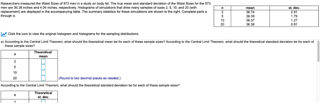 Solved Theoretical Standard deviations has the same four | Chegg.com