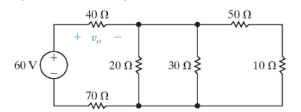 Solved a) Use voltage division to find the voltage 𝑣0 | Chegg.com