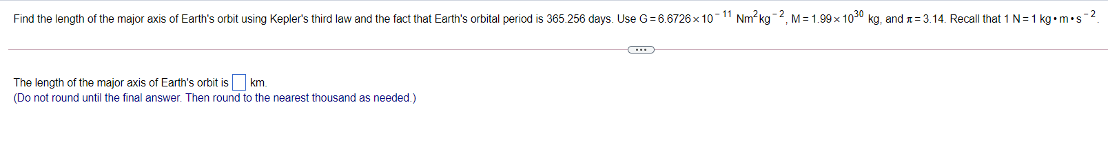 Solved Find the length of the major axis of Earth's orbit | Chegg.com