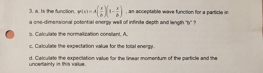 Solved 3. a. Is the function, y(x)= A , an acceptable wave | Chegg.com