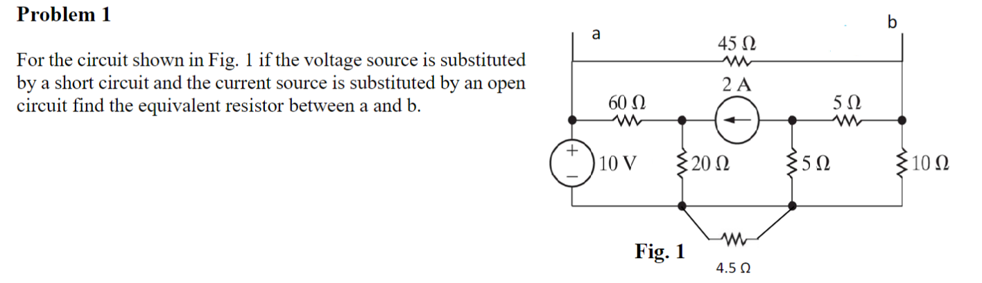 Solved For the circuit shown in Fig. 1 if the voltage source | Chegg.com