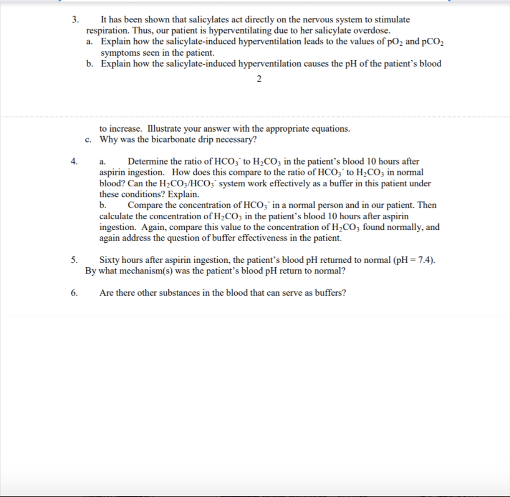 Solved Case 1 Acute Aspirin Overdose: Relationship to the | Chegg.com