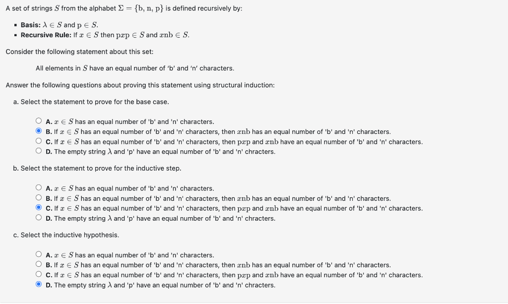 Solved A Set Of Strings S From The Alphabet Σ={b,n,p} Is | Chegg.com