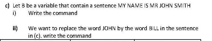 Solved c) Let B be a variable that contain a sentence MY | Chegg.com