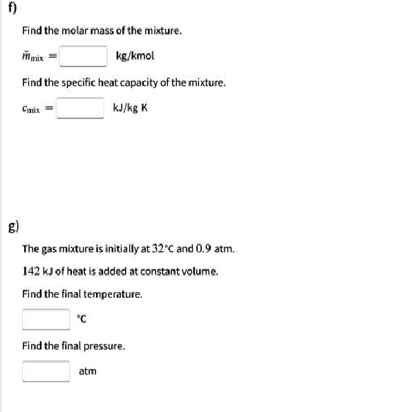 Solved Part 2: Ideal Gas Mixture Use The Following Constant | Chegg.com