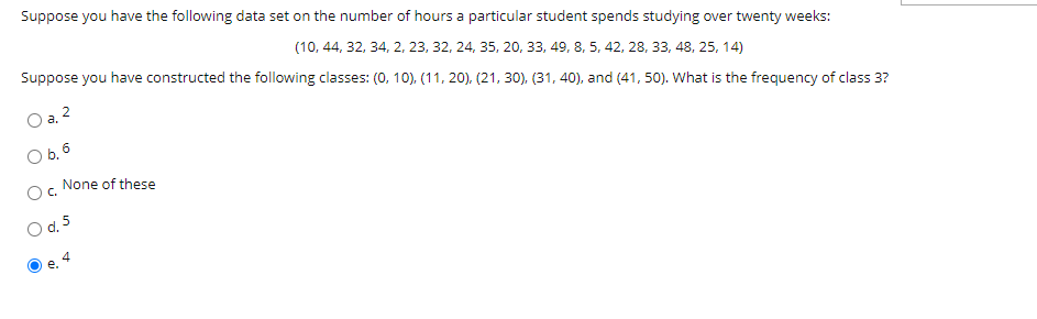 Solved Suppose you have the following data set on the number | Chegg.com