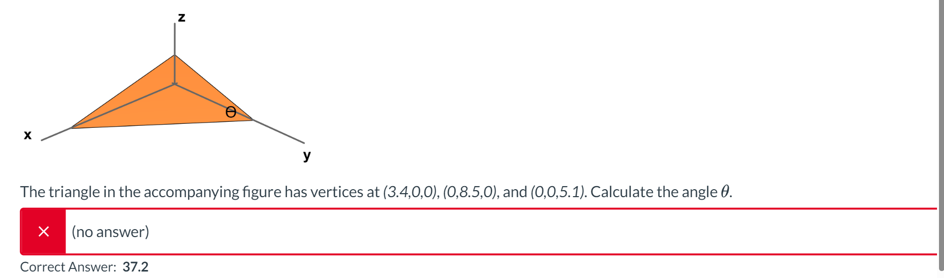 Solved The triangle in the figure has vertices
