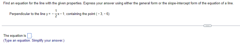 Solved Find an equation for the line with the given | Chegg.com