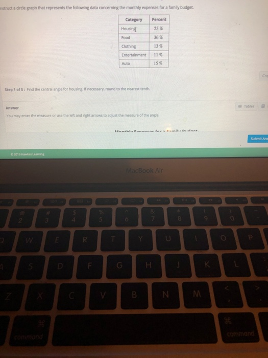 Solved nstruct a circle graph that represents the following | Chegg.com
