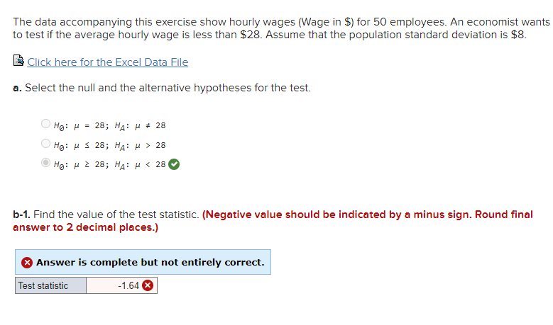 Solved The Data Accompanying This Exercise Show Hourly Wages | Chegg.com