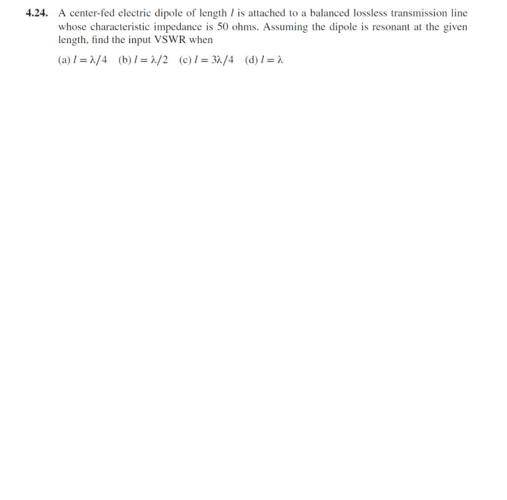 Solved 24. A center-fed electric dipole of length l is | Chegg.com
