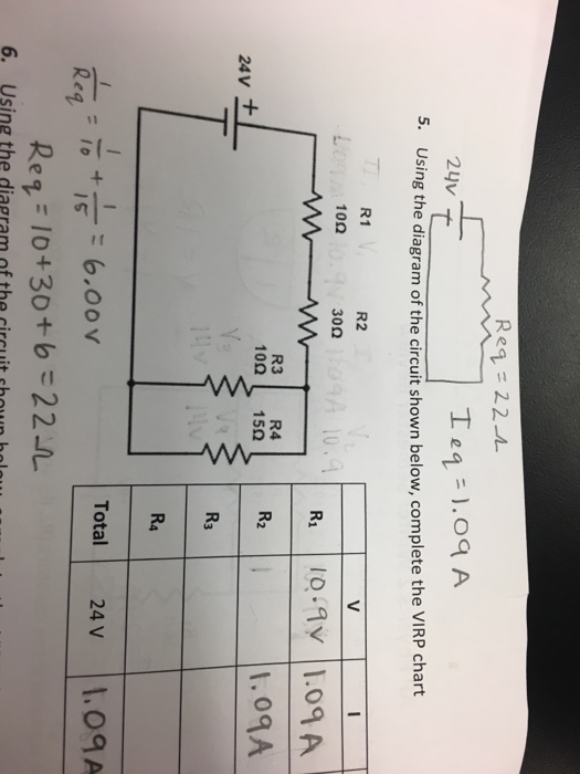 Solved 5. Using the diagram of the circuit shown below, | Chegg.com
