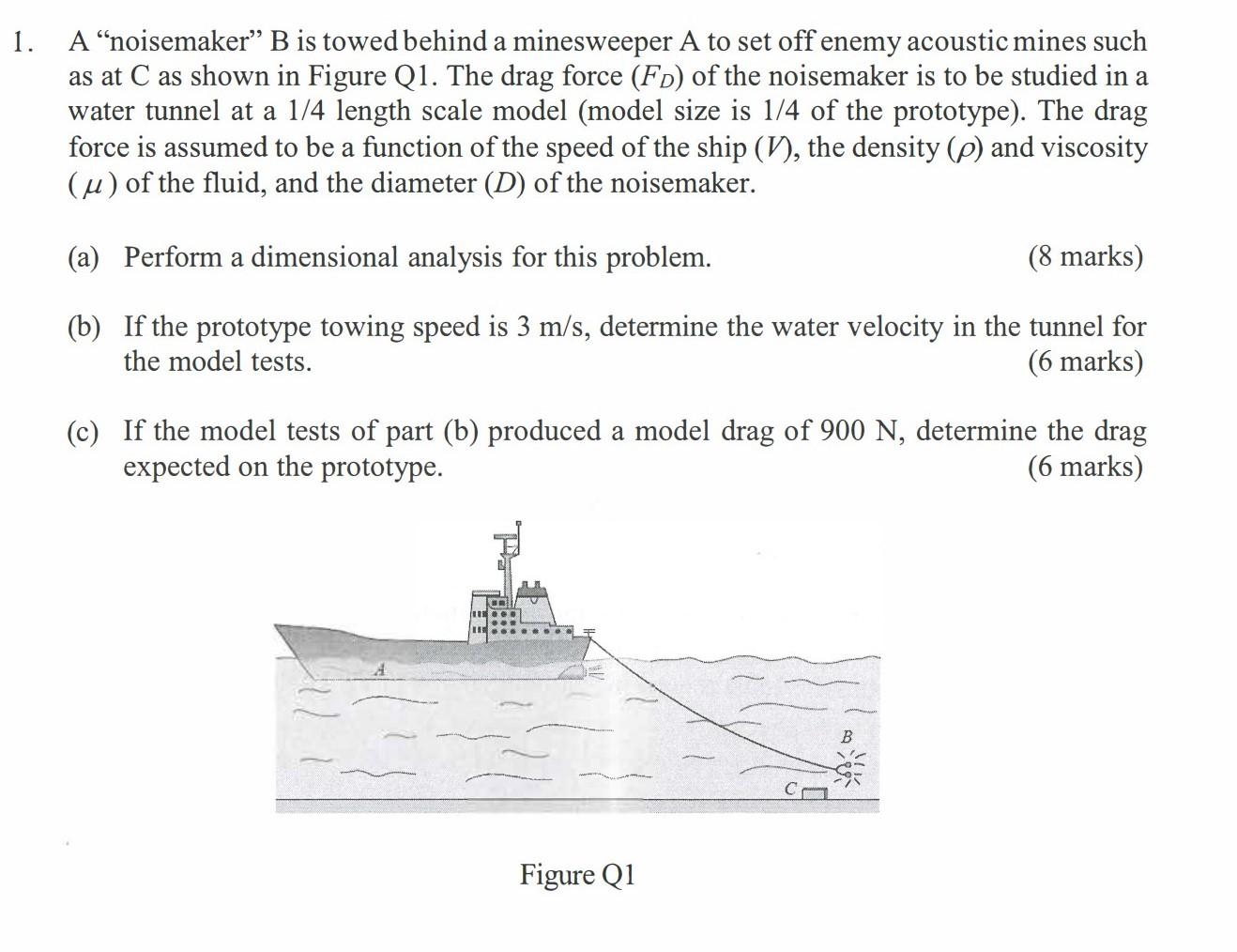 Solved 1. A “noisemaker” B is towed behind a minesweeper A | Chegg.com