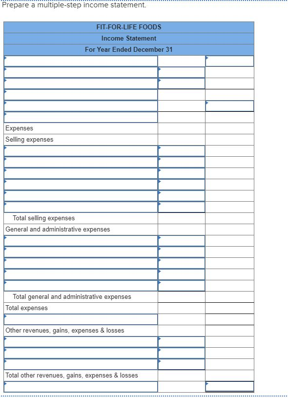 Solved Fit-for-Life Foods reports the following income | Chegg.com